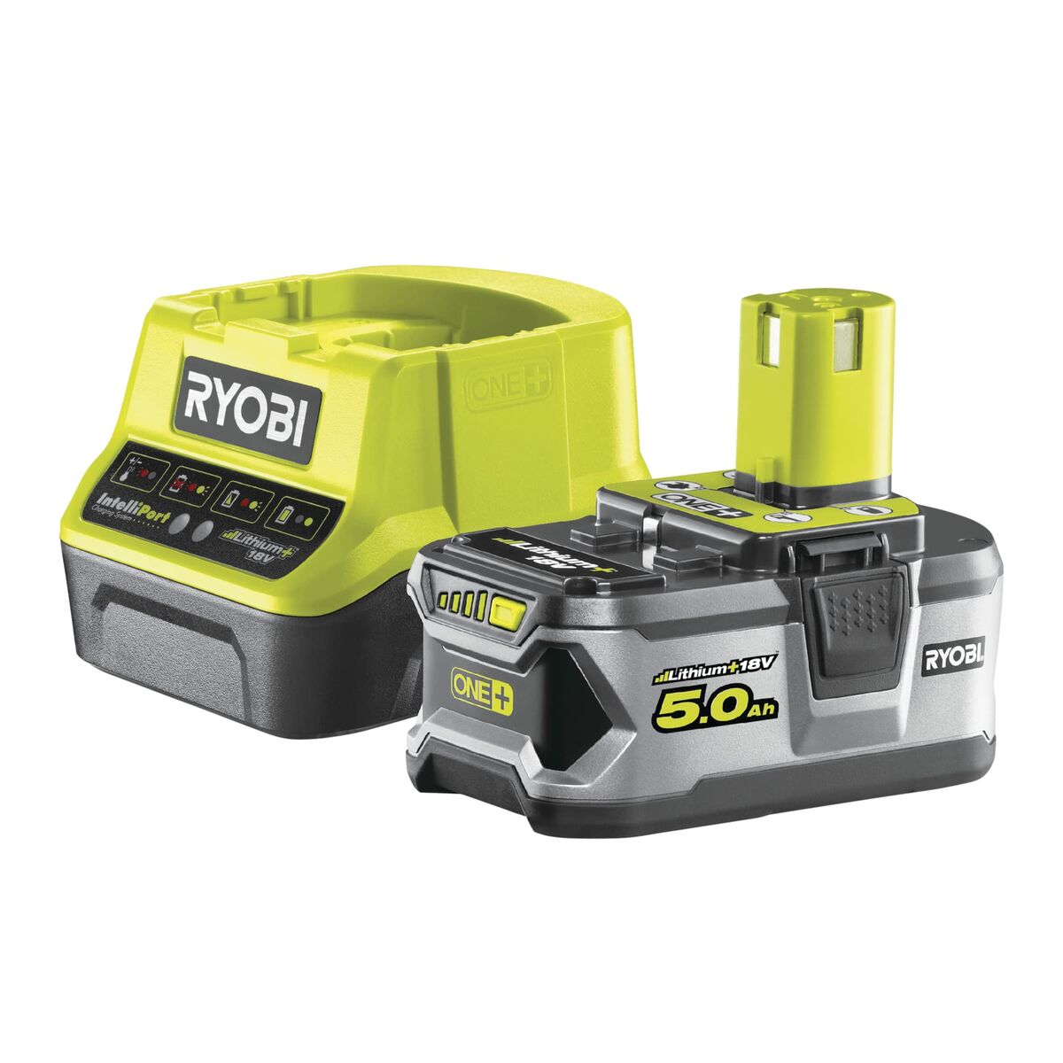 Set de cargador y baterías recargables Ryobi 5133003366 5 Ah 18 V