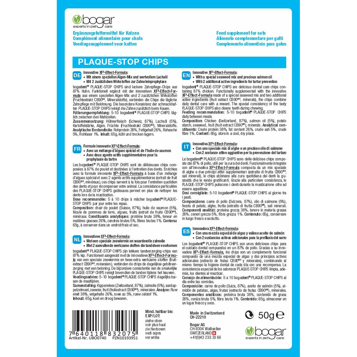 Snack para Gatos Bogar Pollo 50 g