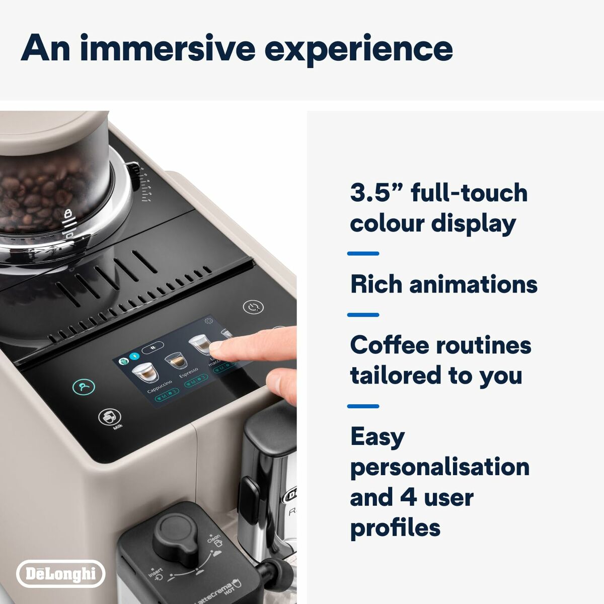 Cafetera Superautomática DeLonghi EXAM 440.55.BG Negro Plateado 1450 W 19 bar 1,2 L