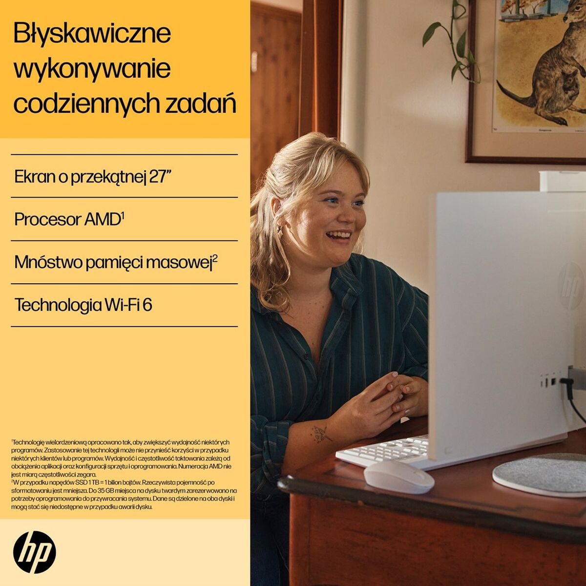 All in One HP 9U2K5EA 27" AMD Ryzen 5 7520U 16 GB RAM 512 GB SSD