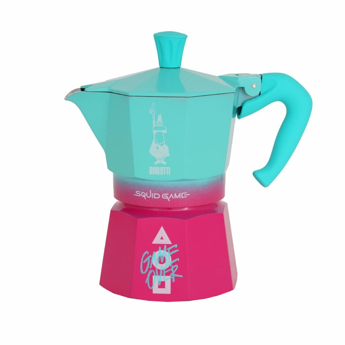 Cafetera Italiana Bialetti Azul Rosa Aluminio Termoplástico 3 Tazas