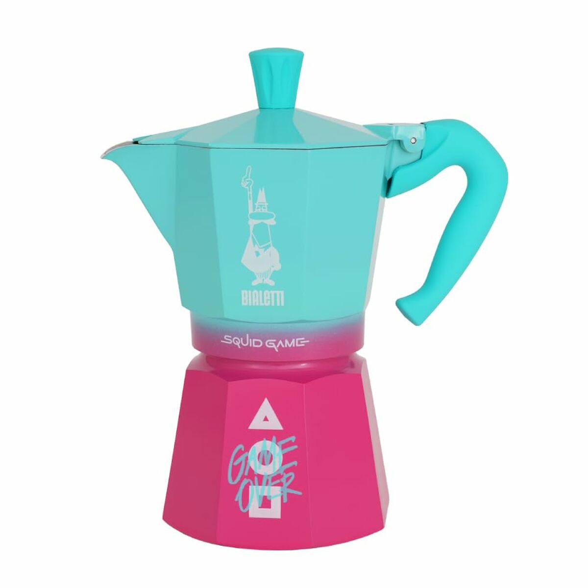 Cafetera Italiana Bialetti Azul Rosa Aluminio Termoplástico 6 Tazas