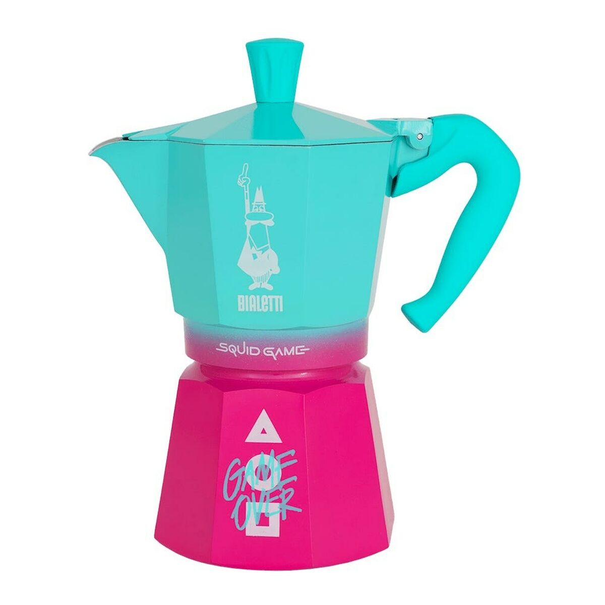 Cafetera Italiana Bialetti Azul Rosa Aluminio Termoplástico 6 Tazas