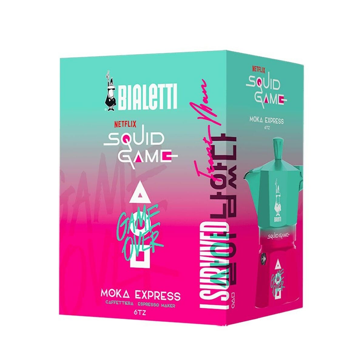 Cafetera Italiana Bialetti Azul Rosa Aluminio Termoplástico 6 Tazas