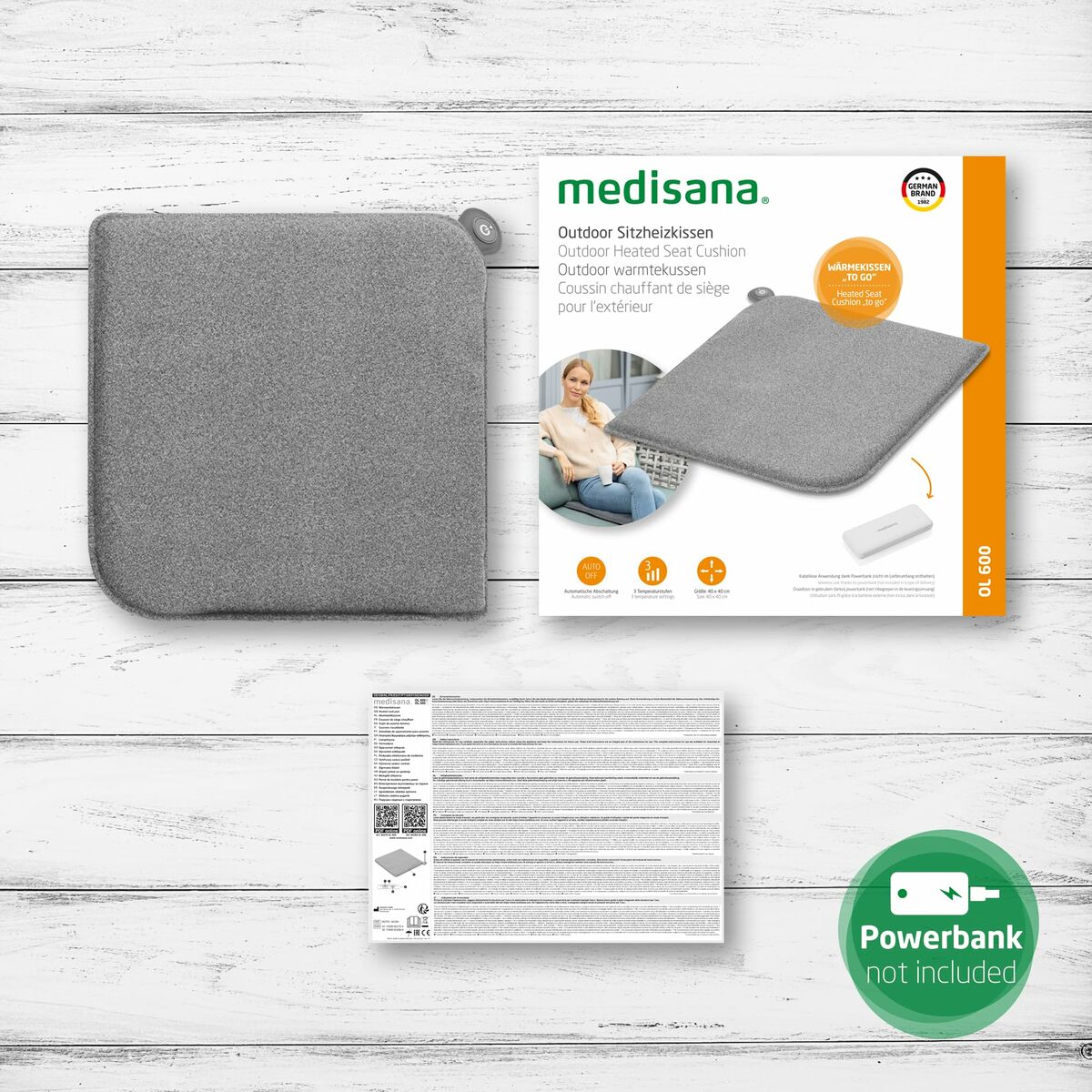 Manta Eléctrica Medisana 60276 Gris Poliéster Fieltro