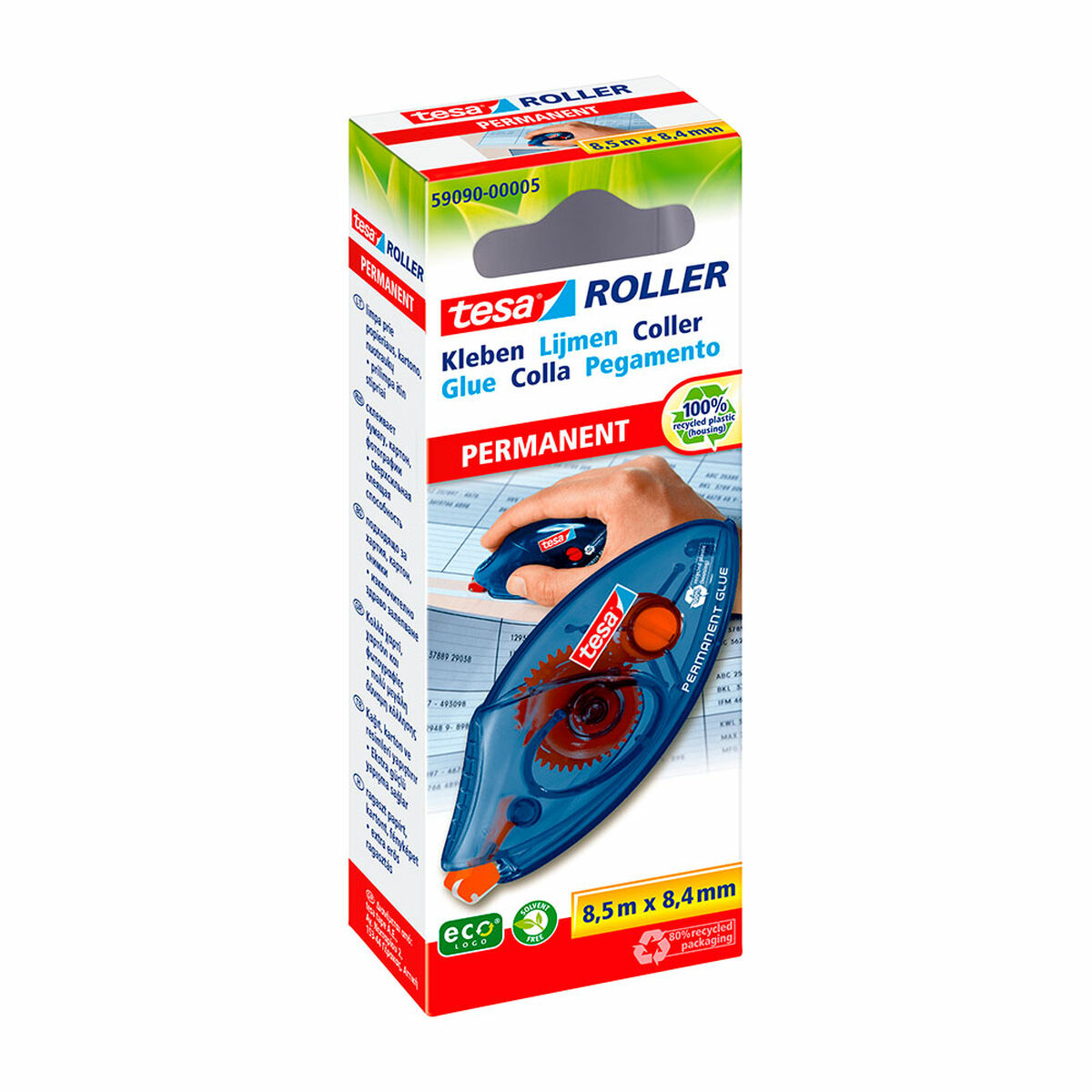 Pegamento TESA 59090-00005-03 Azul Transparente Incoloro Plástico Goma de borrar