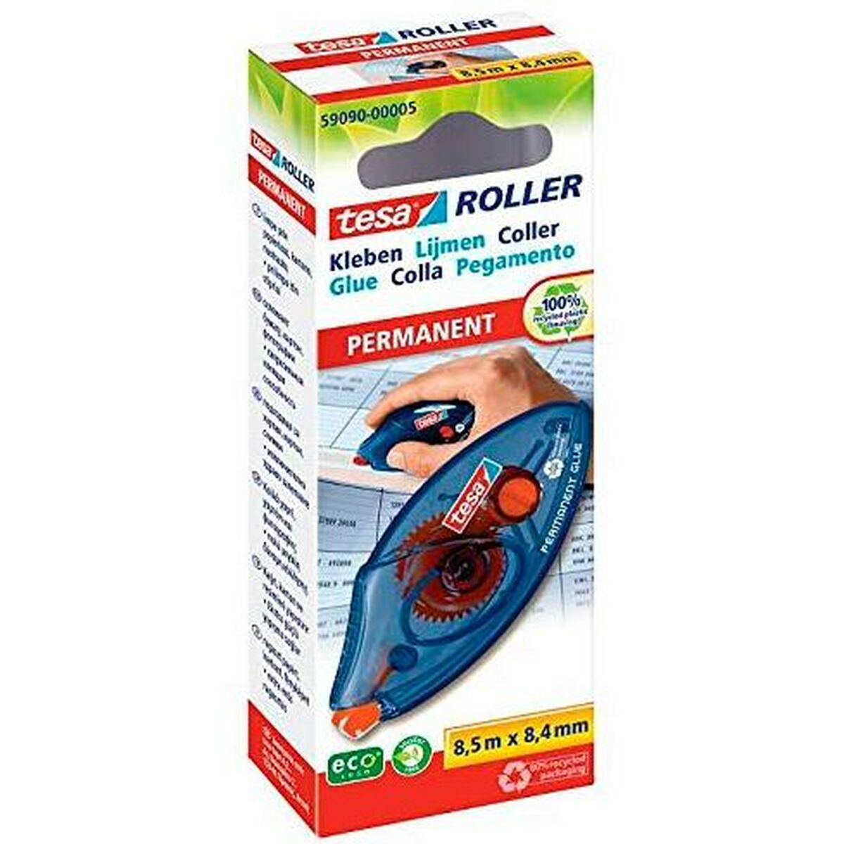 Pegamento TESA 59090-00005-03 Azul Transparente Incoloro Plástico Goma de borrar