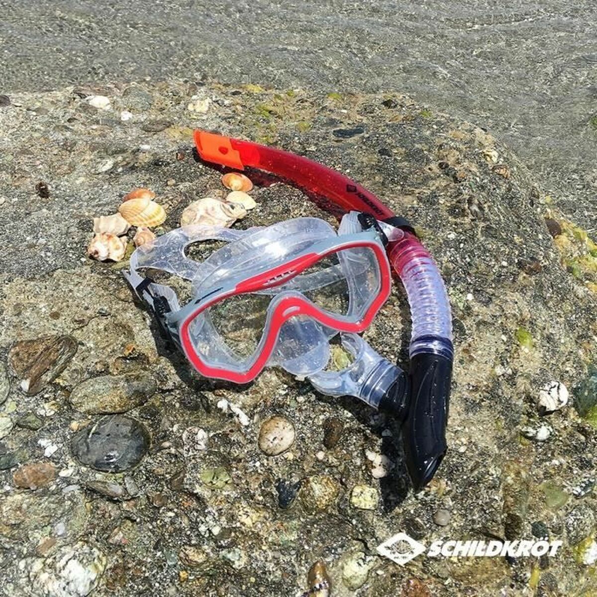 Gafas de Buceo con Tubo Schildkröt Rojo Gris Talla única