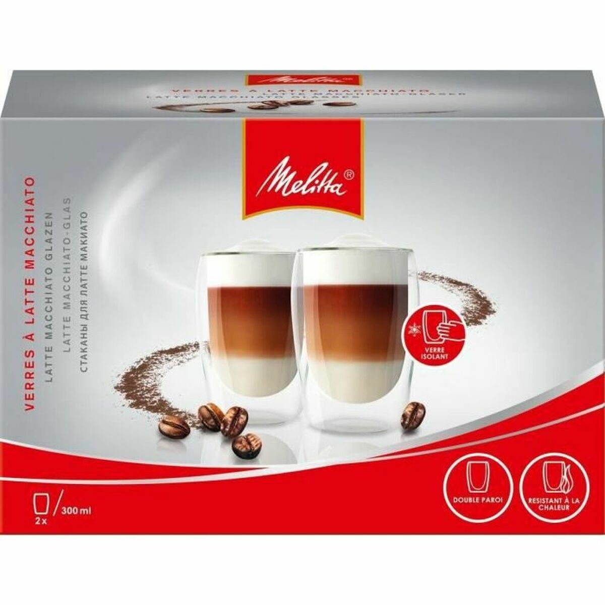 Vaso Melitta Machiatto Transparente 300 ml Café (2 Unidades)
