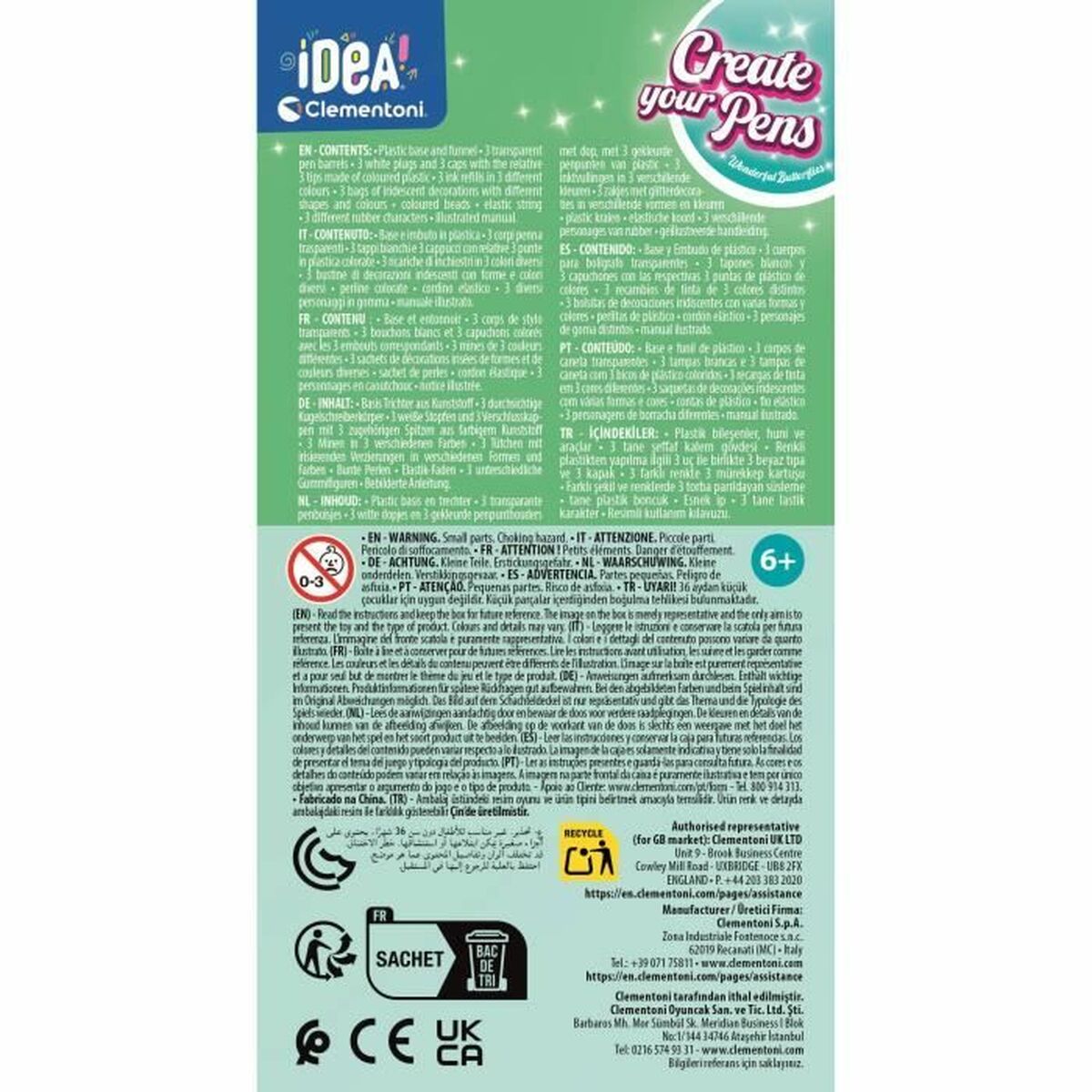 Juego de Manualidades Clementoni CReate you Pens Wonderful Butterflies