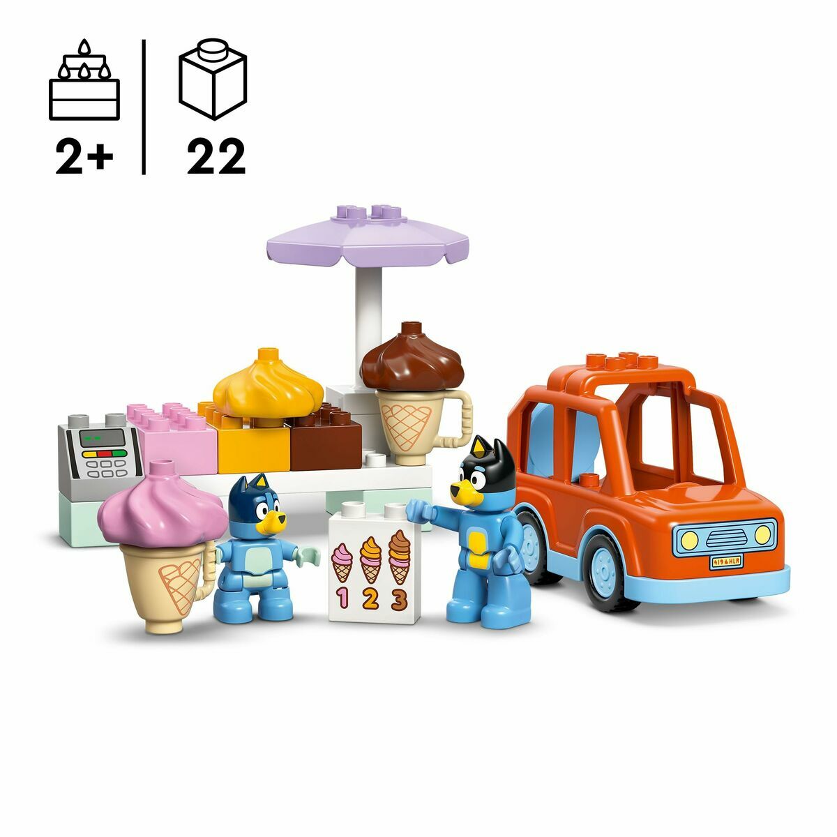 Juego de Construcción Lego Duplo 10458 Ice Cream Trip with Bluey 22 Piezas