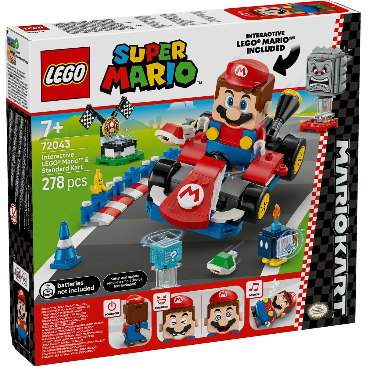 Juego de Construcción Lego 72043 Interactive LEGO Mario and Standard Kart 278 Piezas
