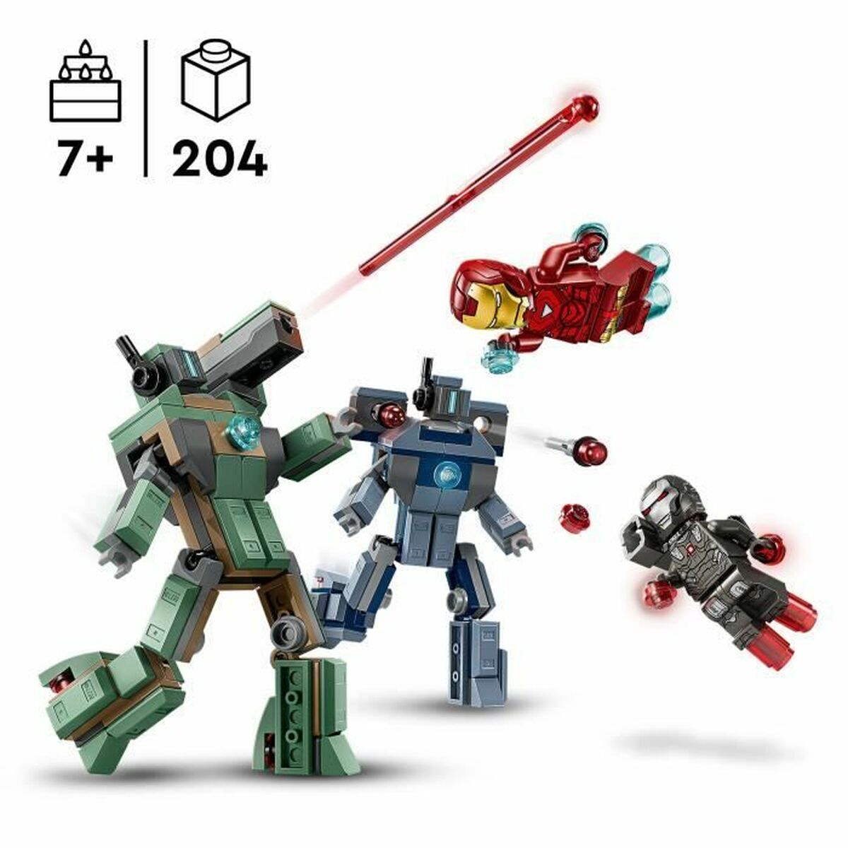 Juego de Construcción Lego 76320 Iron Man & War Machine VS Hammer Drones 204 Piezas