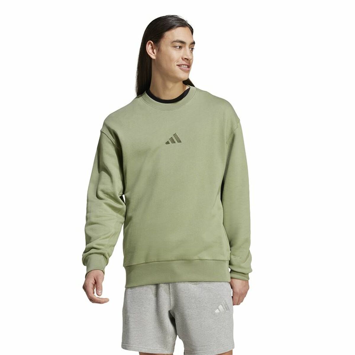 Sudadera sin Capucha Hombre Adidas All Szn French Terry Crew Verde L