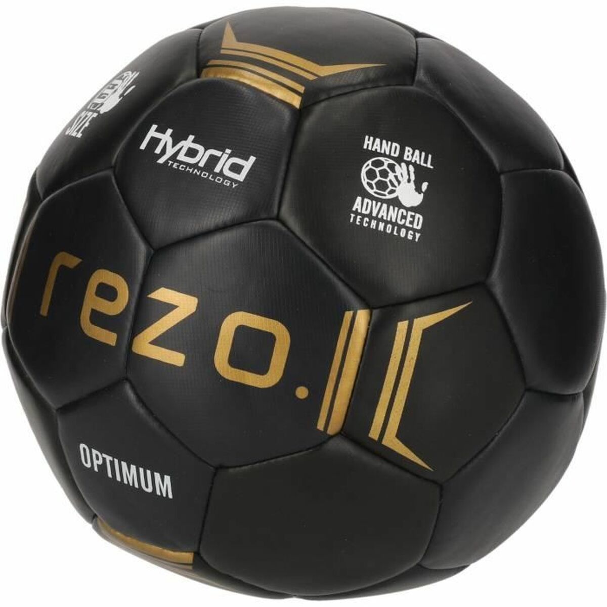 Balón de Balonmano Optimum Negro Dorado (Talla 2)