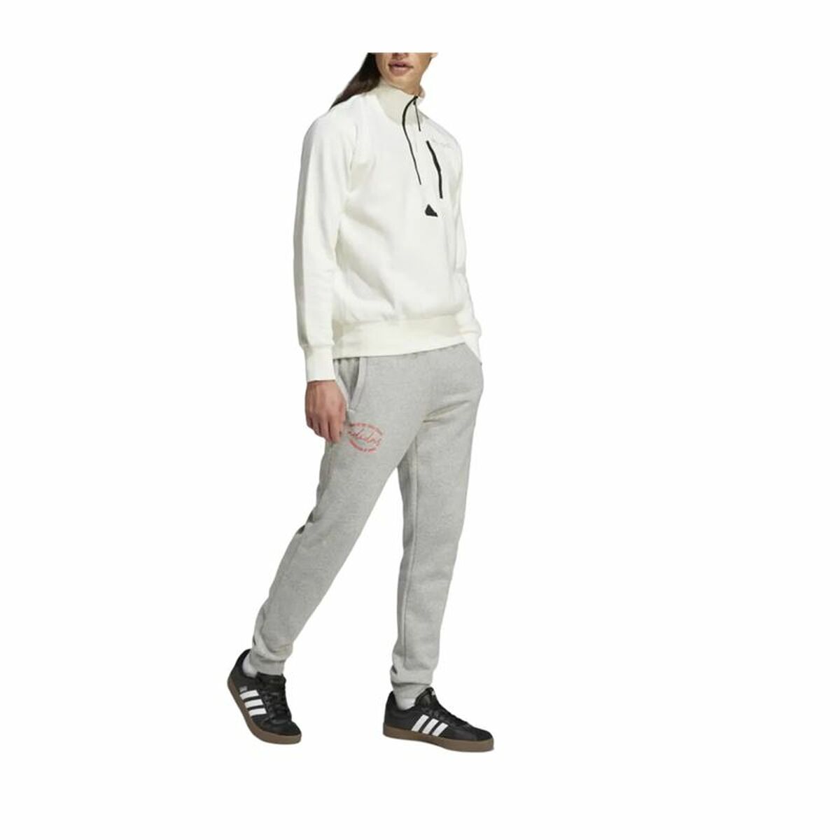Sudadera sin Capucha Hombre Adidas City Es e Fleece Half-Zip Blanco XXL