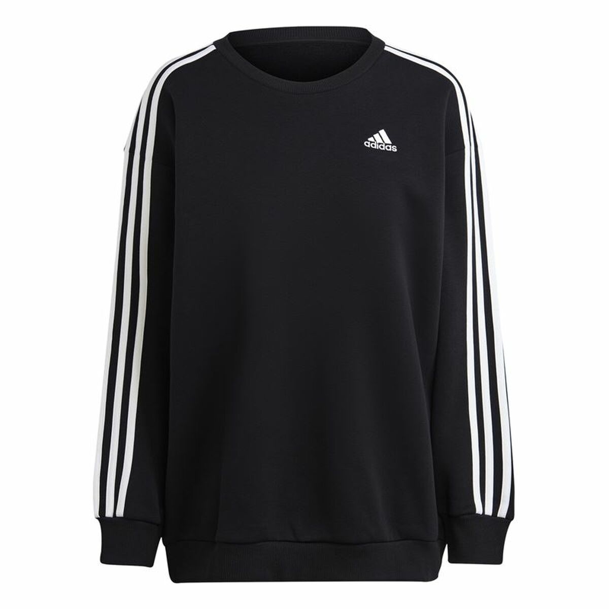 Sudadera sin Capucha Mujer Adidas 3S Fl Os Swt Negro L/XL