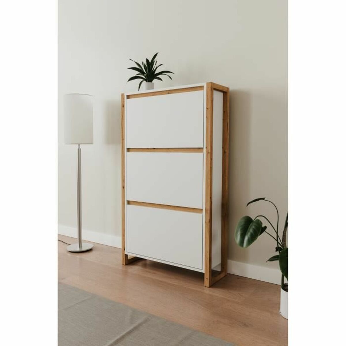 Zapatero Blanco Roble 70 x 25 x 125 cm