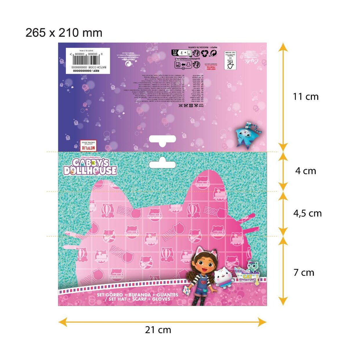 Gorro y Guantes Gabby's Dollhouse