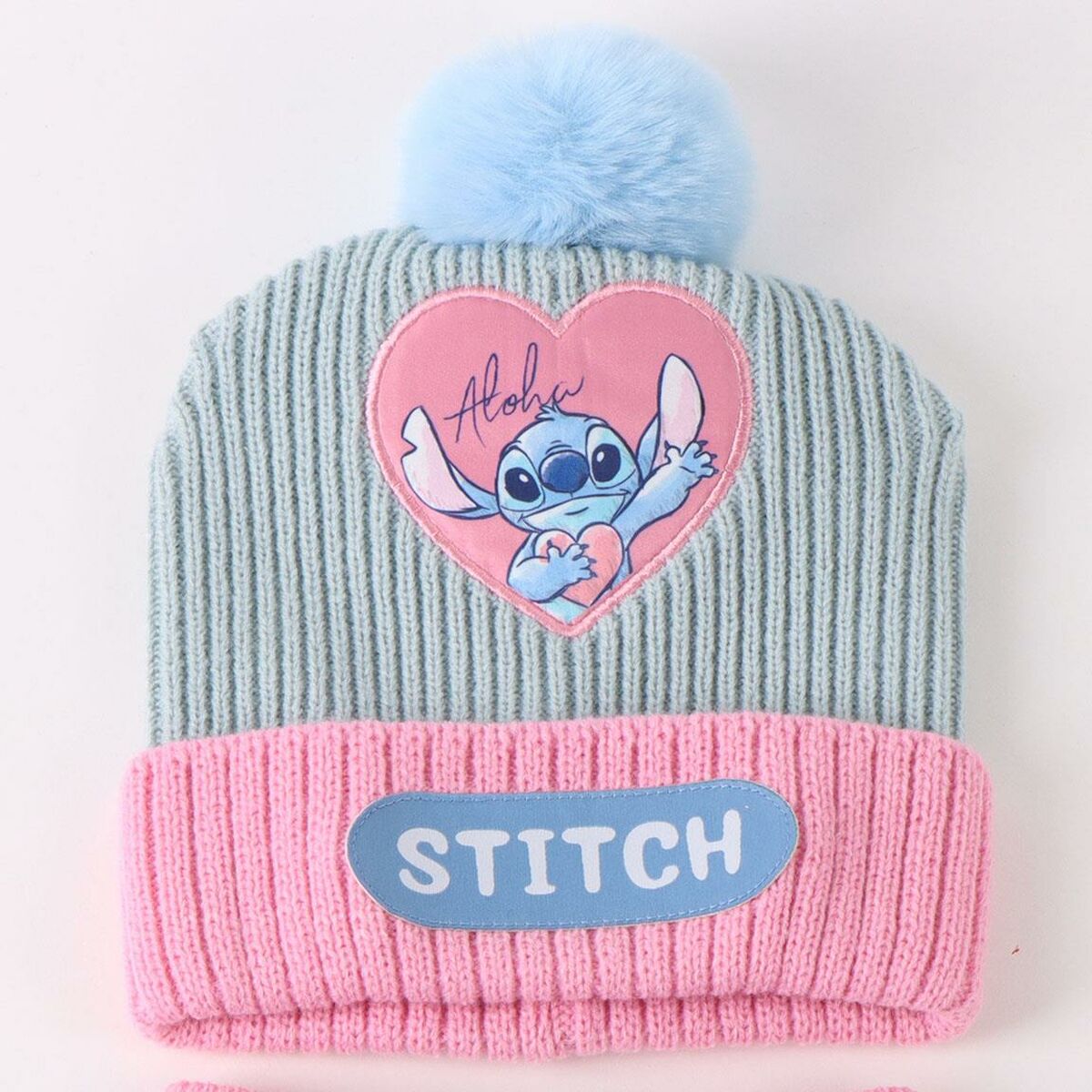 Gorro y Guantes Stitch Azul claro