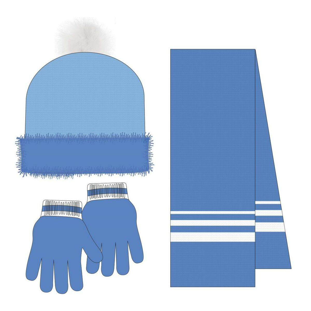 Gorro y Guantes Frozen Azul