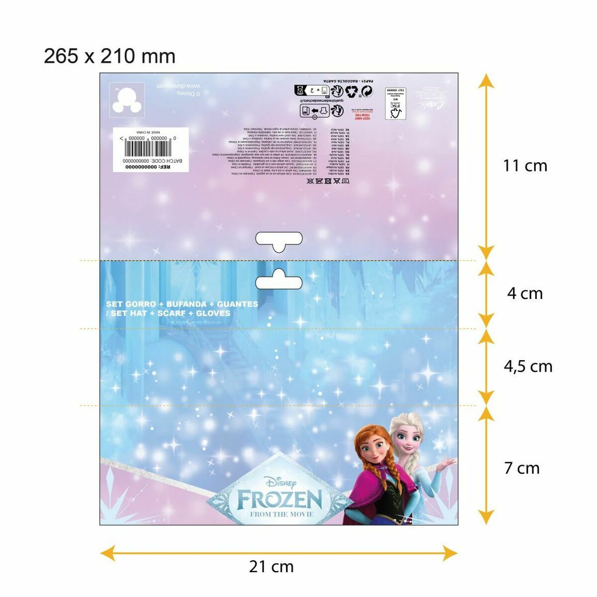 Gorro y Guantes Frozen Azul