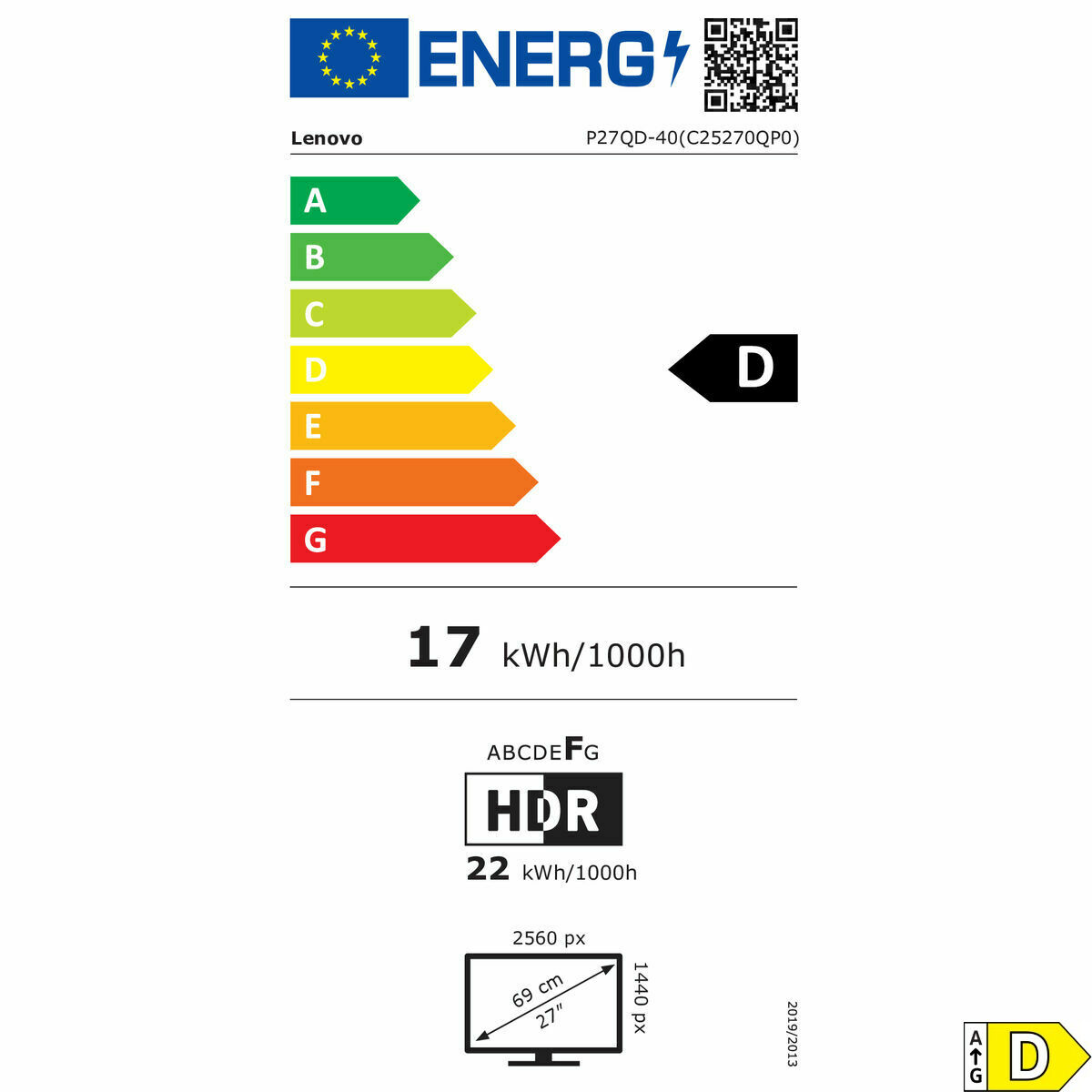 Monitor Gaming Lenovo 64B3GAT2EU 27" Wide Quad HD