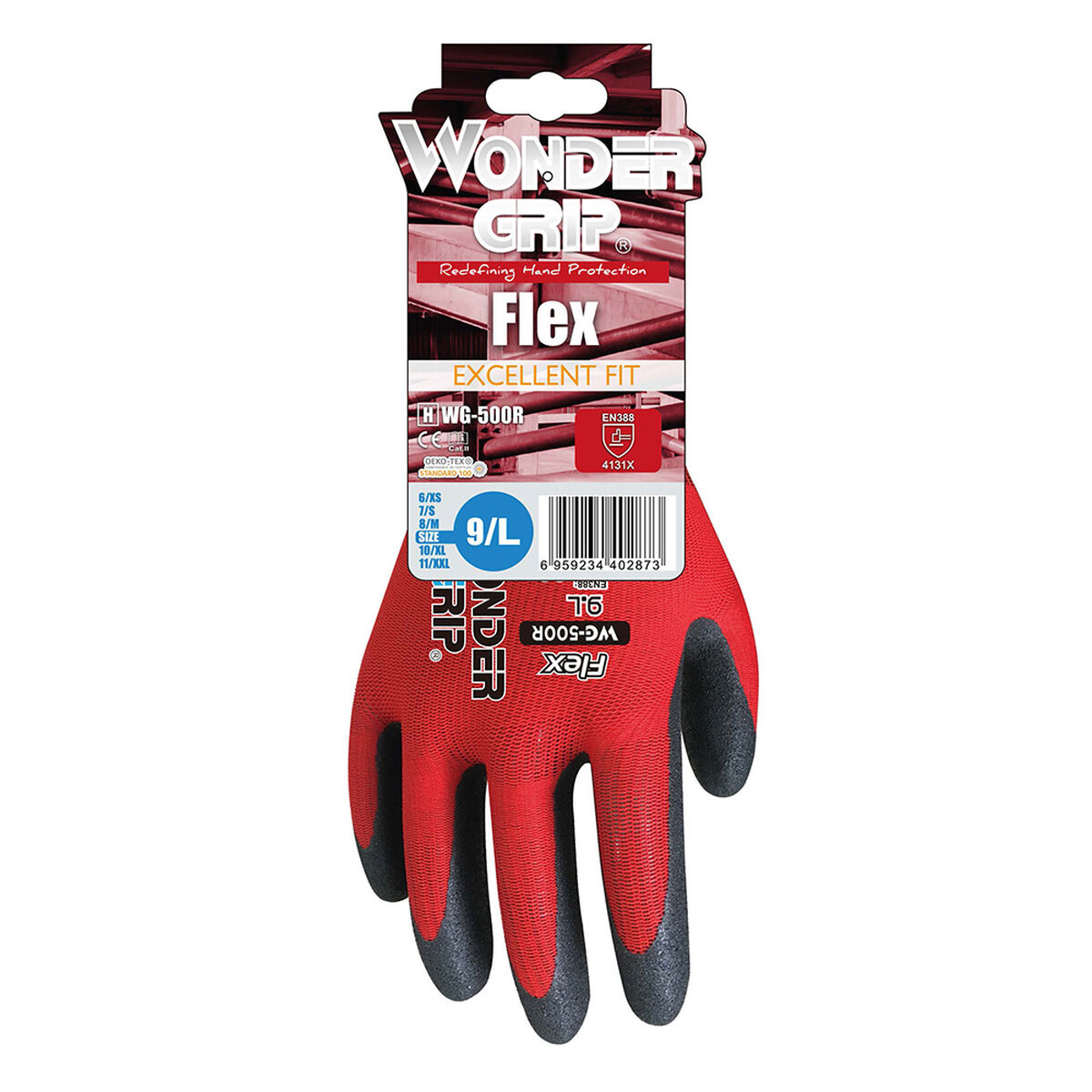 Guantes de Trabajo Wonder Grip Rojo Nitrilo