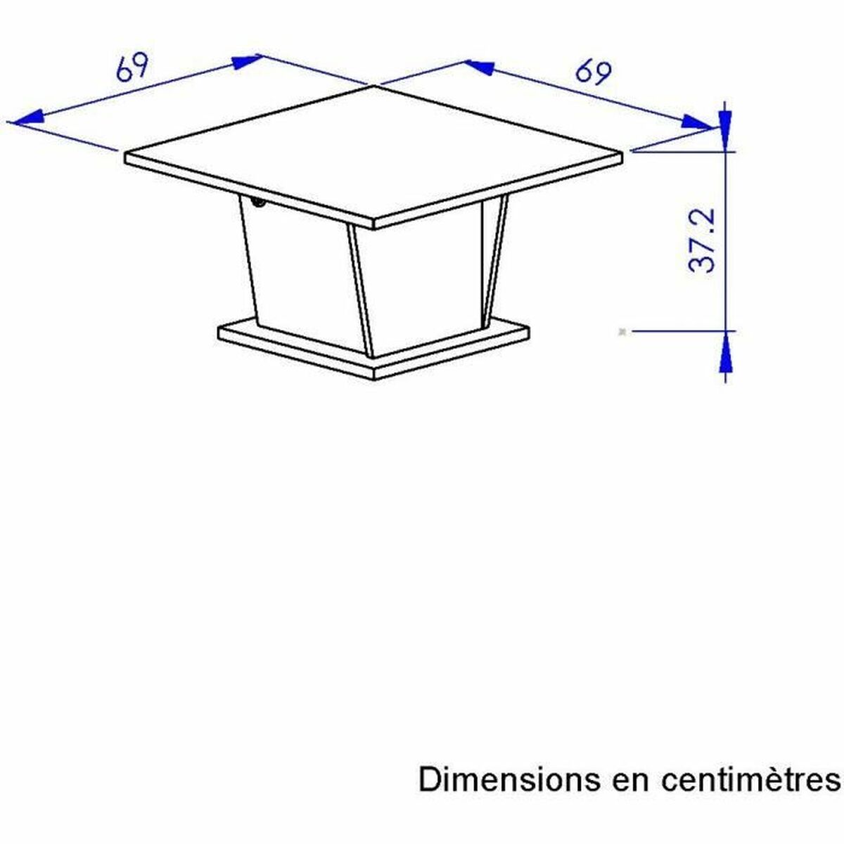 Mesa de Centro Diagone Blanco Roble 69 x 69 x 38 cm