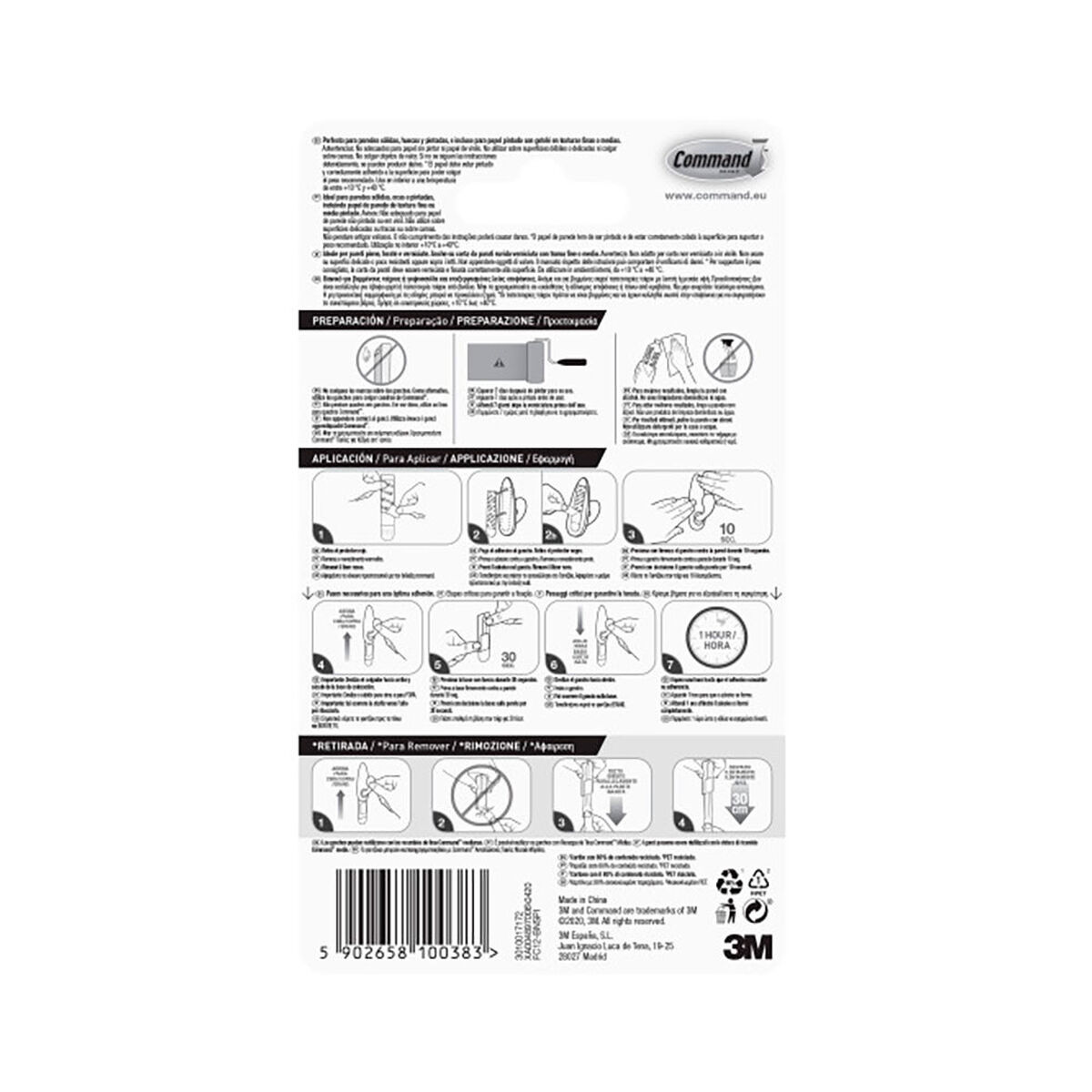 Gancho para colgar 3M 1,3 kg Plateado Metal (1 unidad)