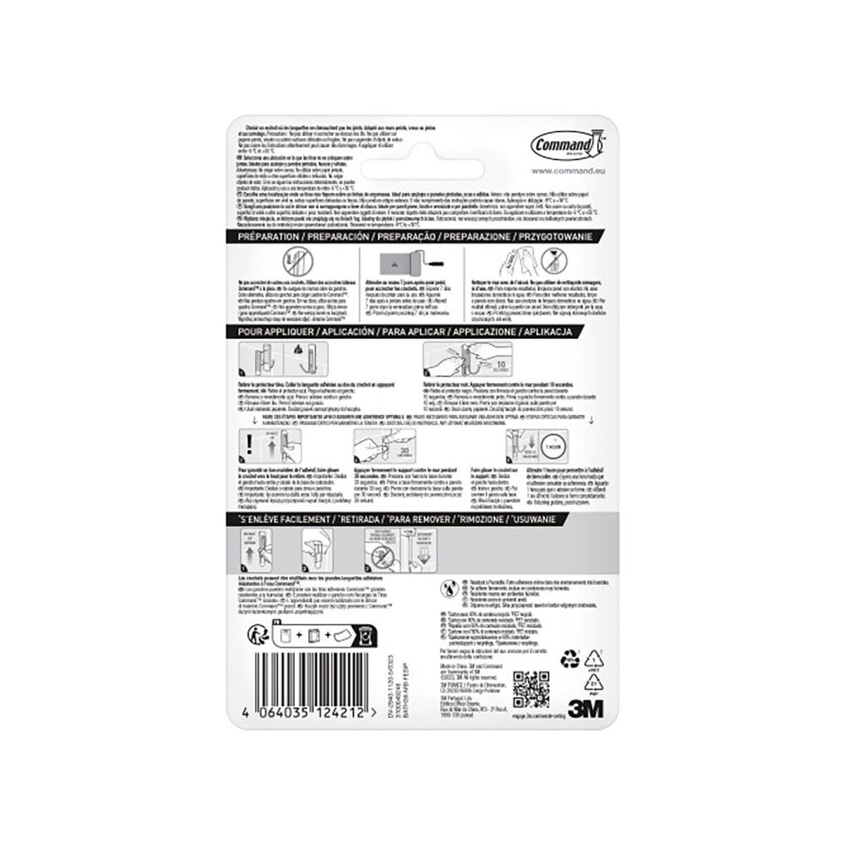 Gancho para colgar 3M 1,8 kg Negro ABS (1 unidad)