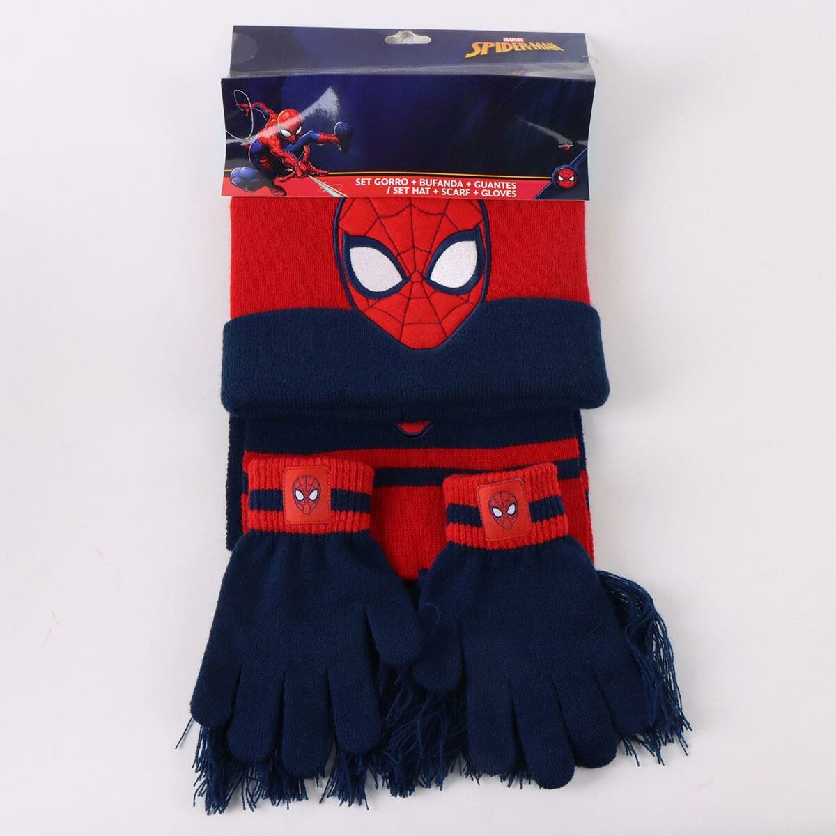 Gorro y Guantes Spider-Man Azul