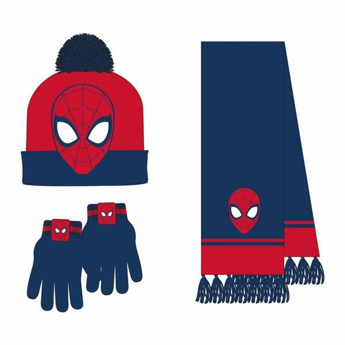 Gorro y Guantes Spider-Man Azul