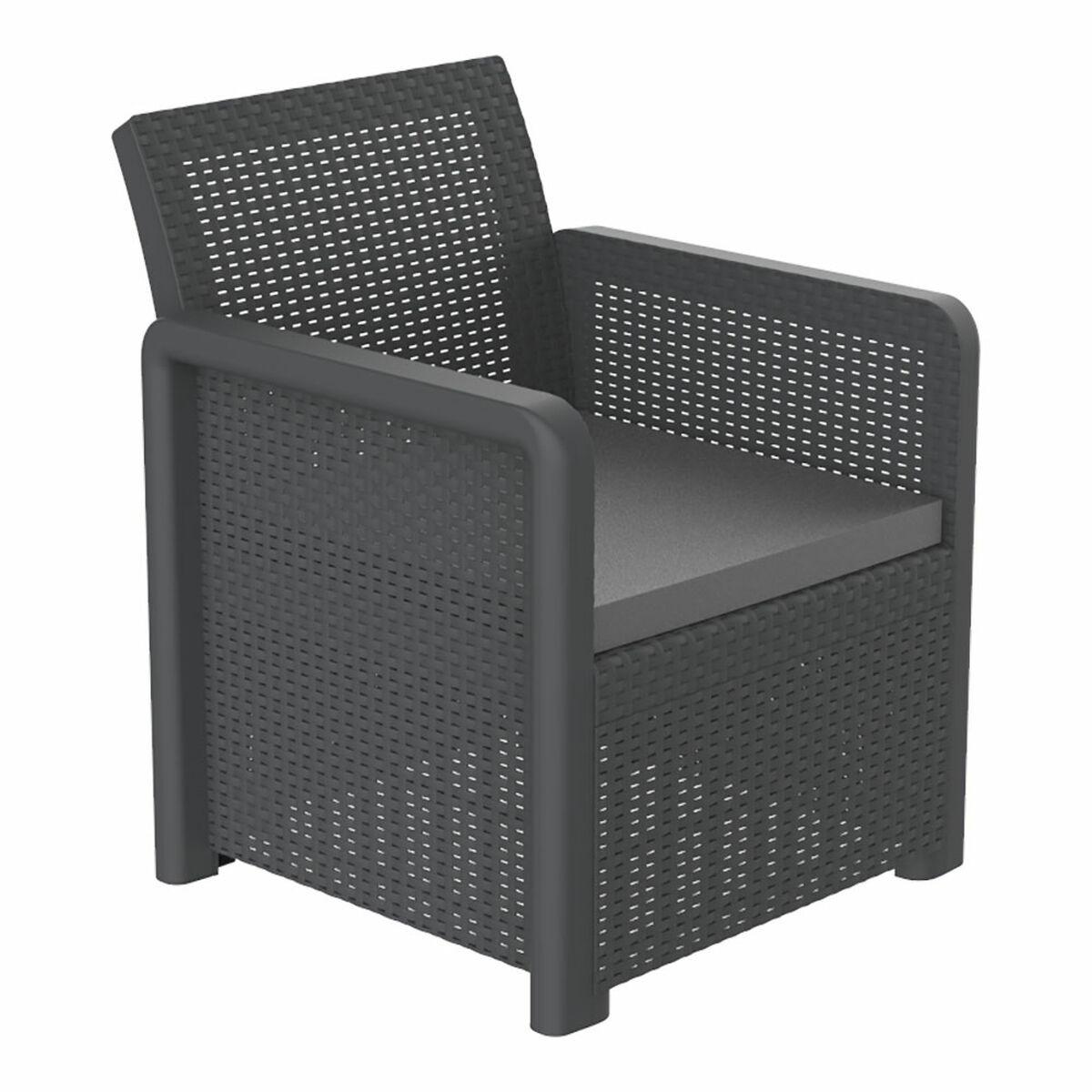 Conjunto de Mesa con 2 Sillones Shaf Antracita 57 X 57 X 42 CM (3 Piezas)