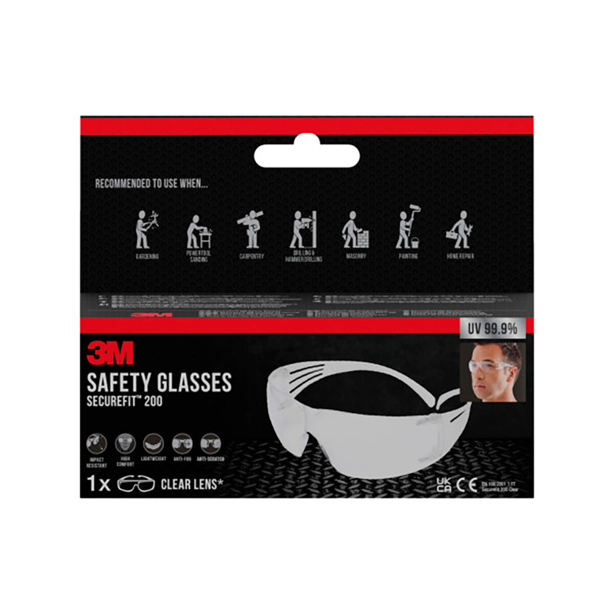 Gafas de Protección 3M securefit 200 Incoloro Policarbonato