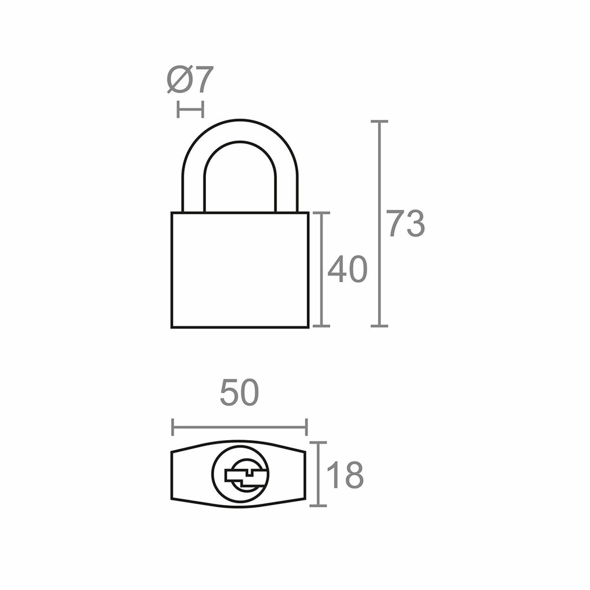 Candado de llave Micel Latón 50 mm Arco