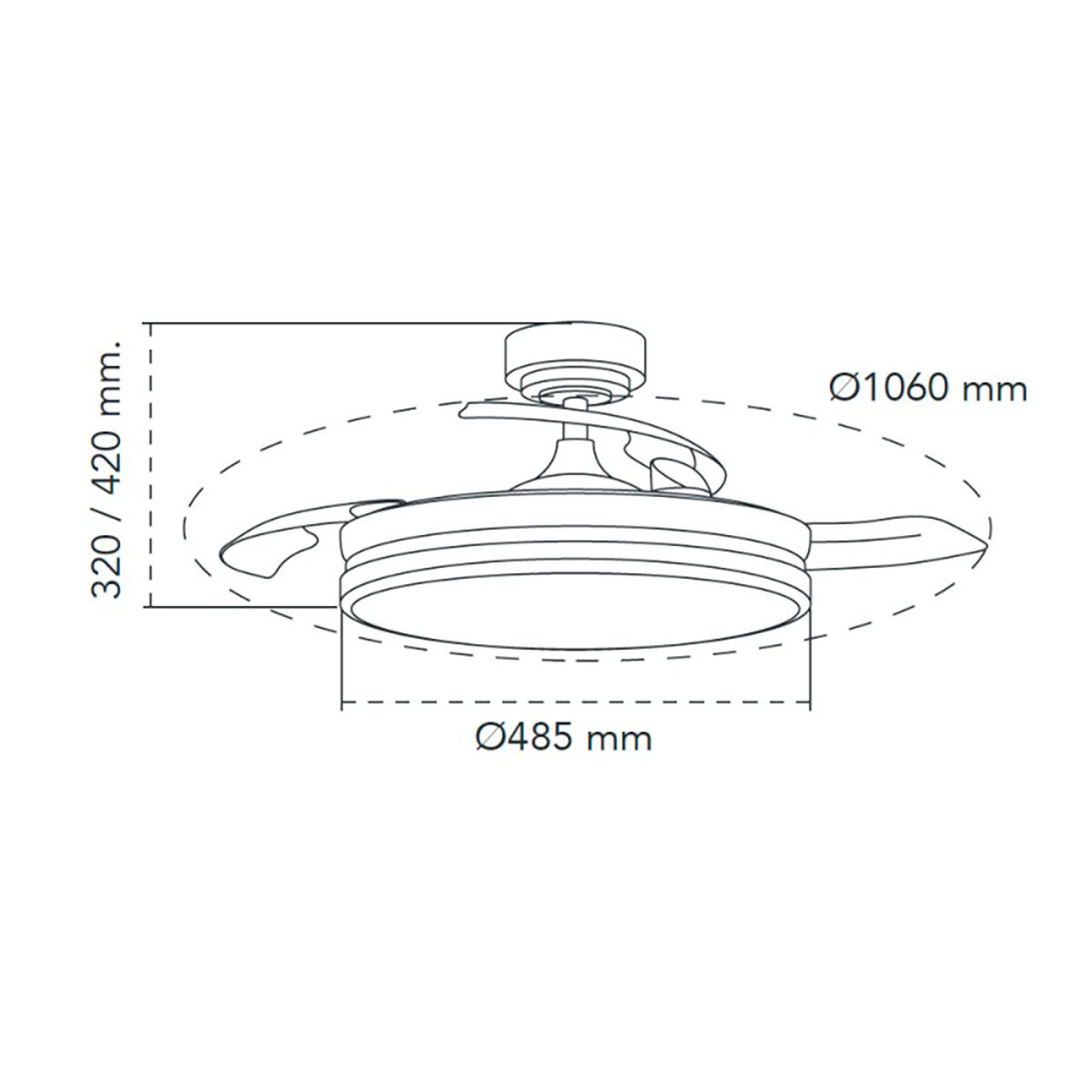 Ventilador de Techo CristalRecord 72 W Ø 106 cm