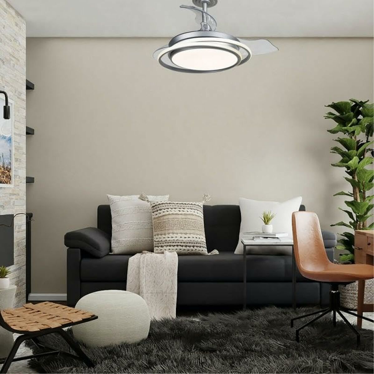 Ventilador de Techo CristalRecord Plateado 40 W Ø 40 cm