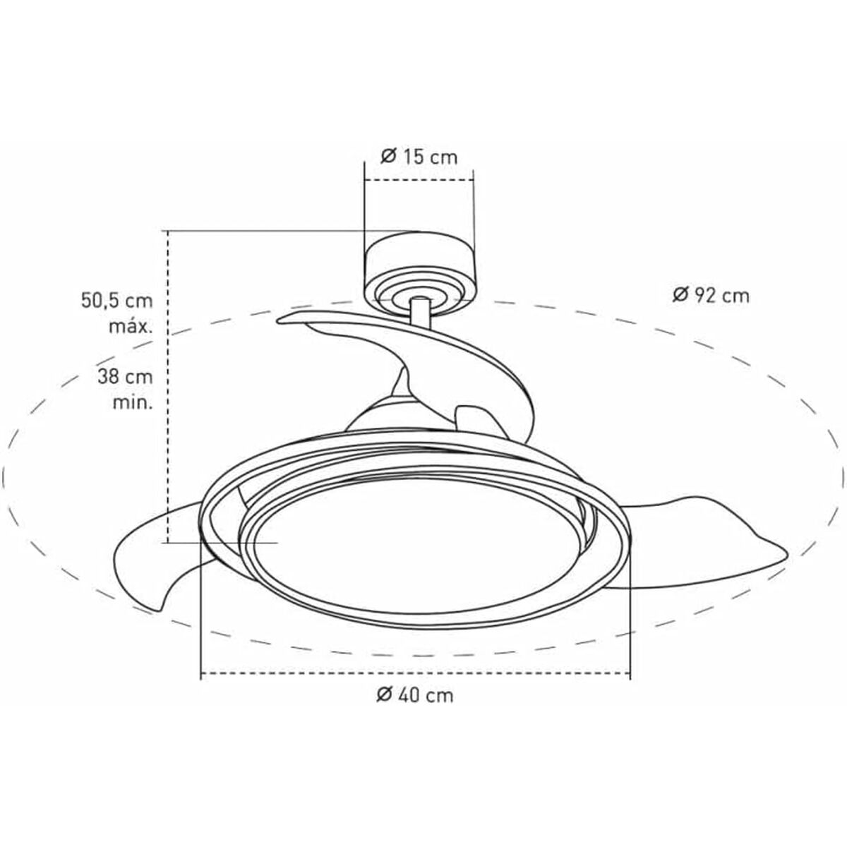Ventilador de Techo CristalRecord Plateado 40 W Ø 40 cm
