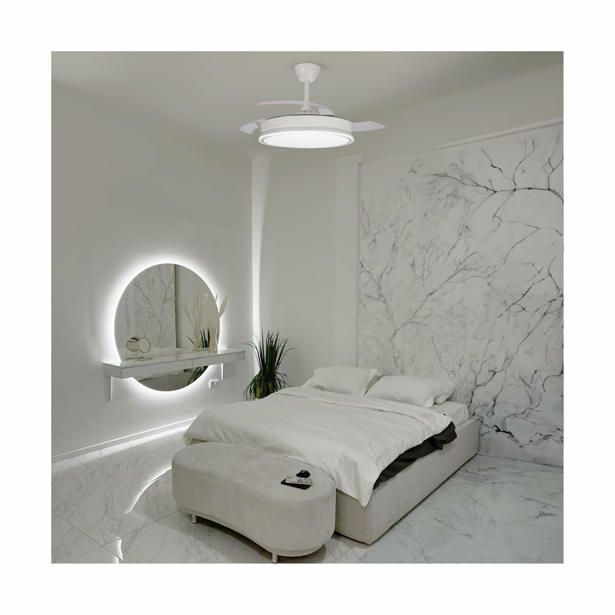 Ventilador de Techo CristalRecord SUPERECO RETRAC 45W MD Transparente