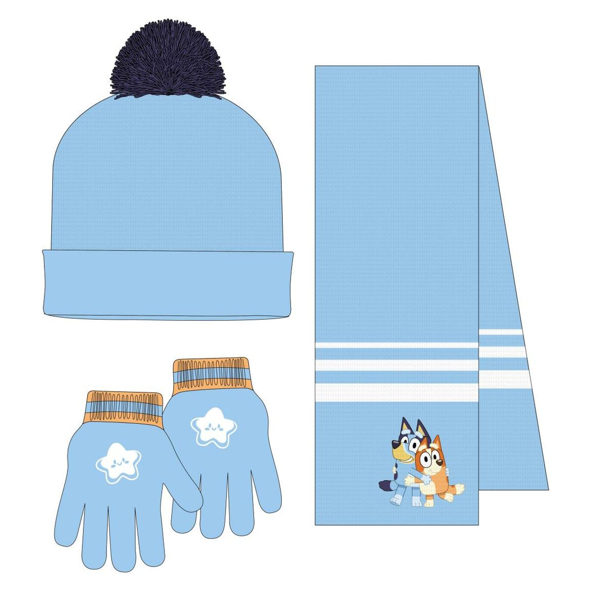 Gorro y Guantes Bluey Azul claro