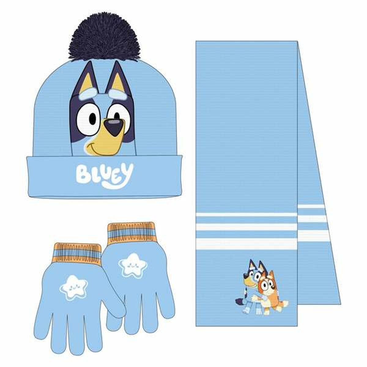 Gorro y Guantes Bluey Azul claro