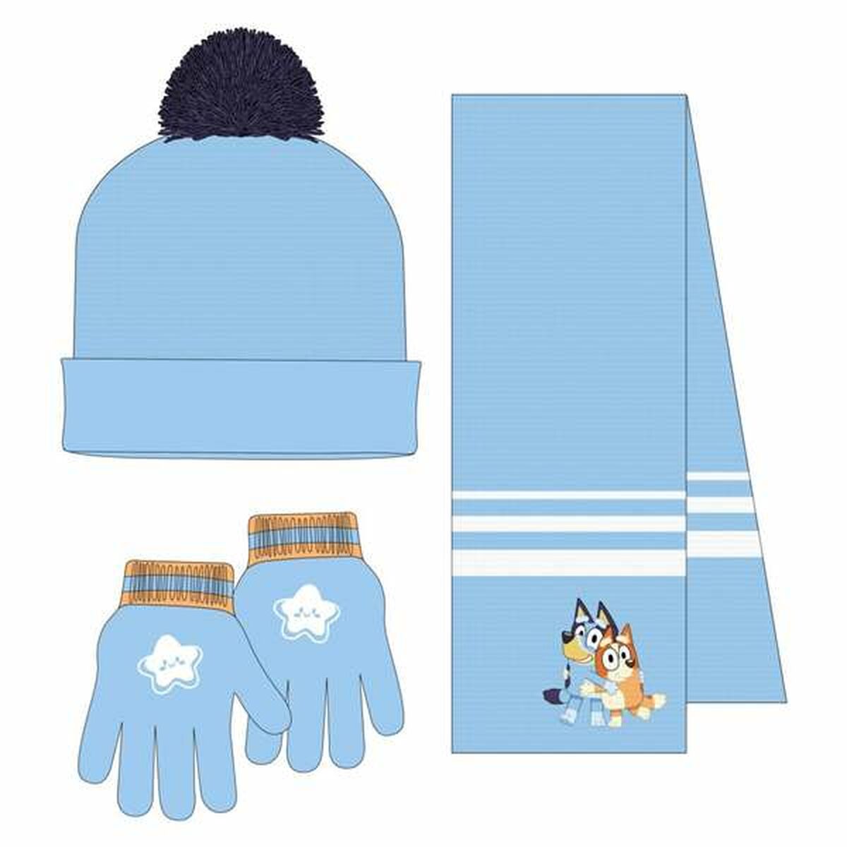 Gorro y Guantes Bluey Azul claro