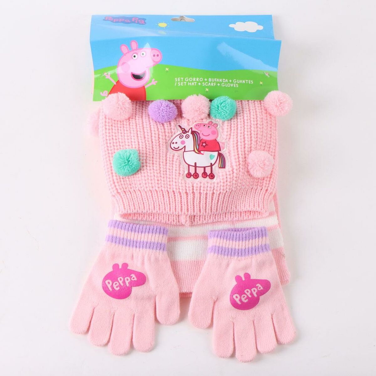 Gorro y Guantes Peppa Pig Rosa