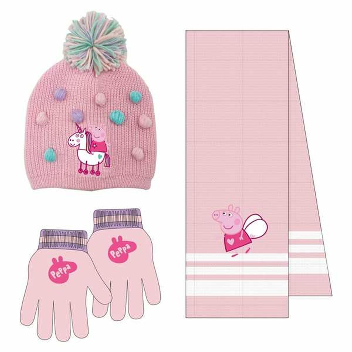 Gorro y Guantes Peppa Pig Rosa