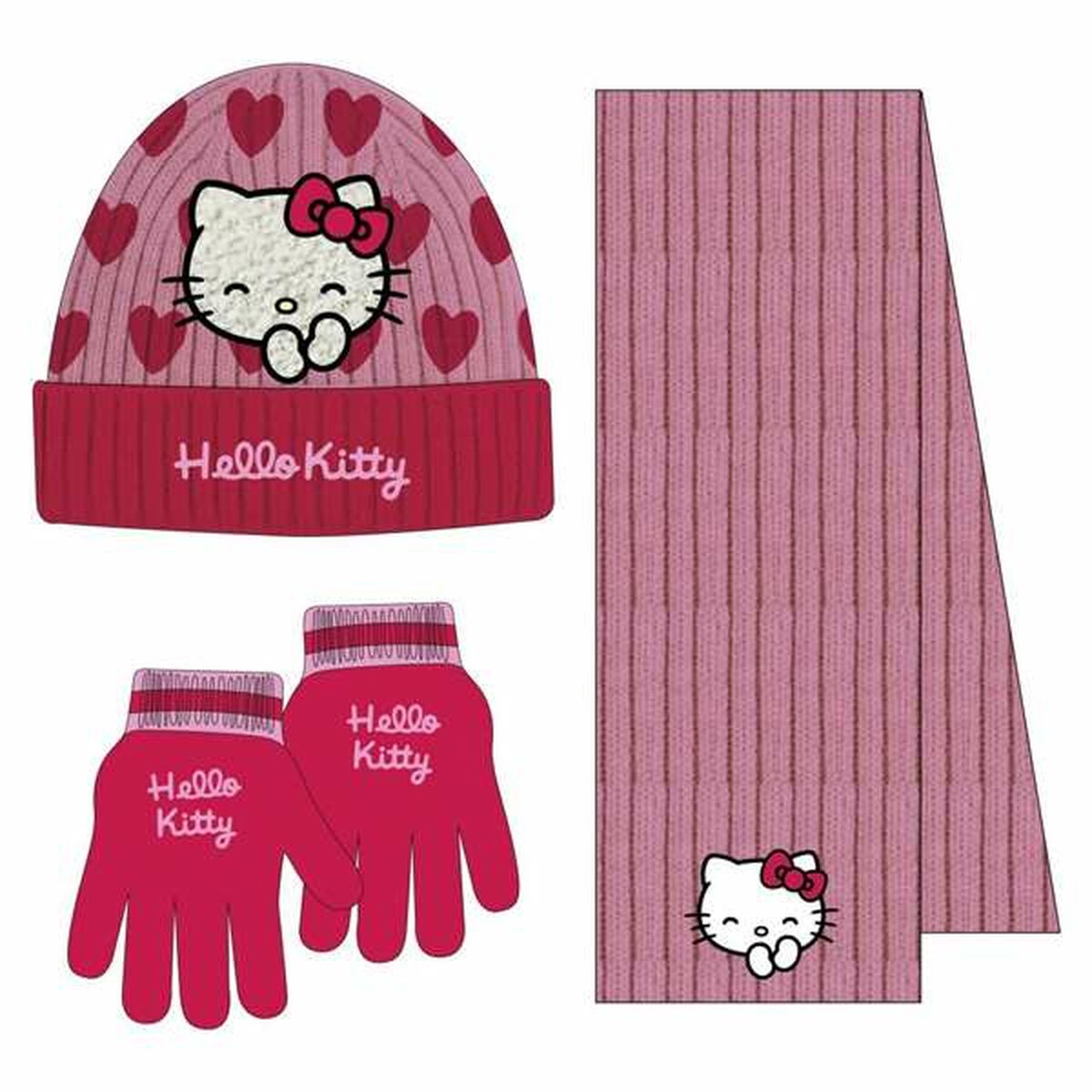Gorro y Guantes Hello Kitty Rosa