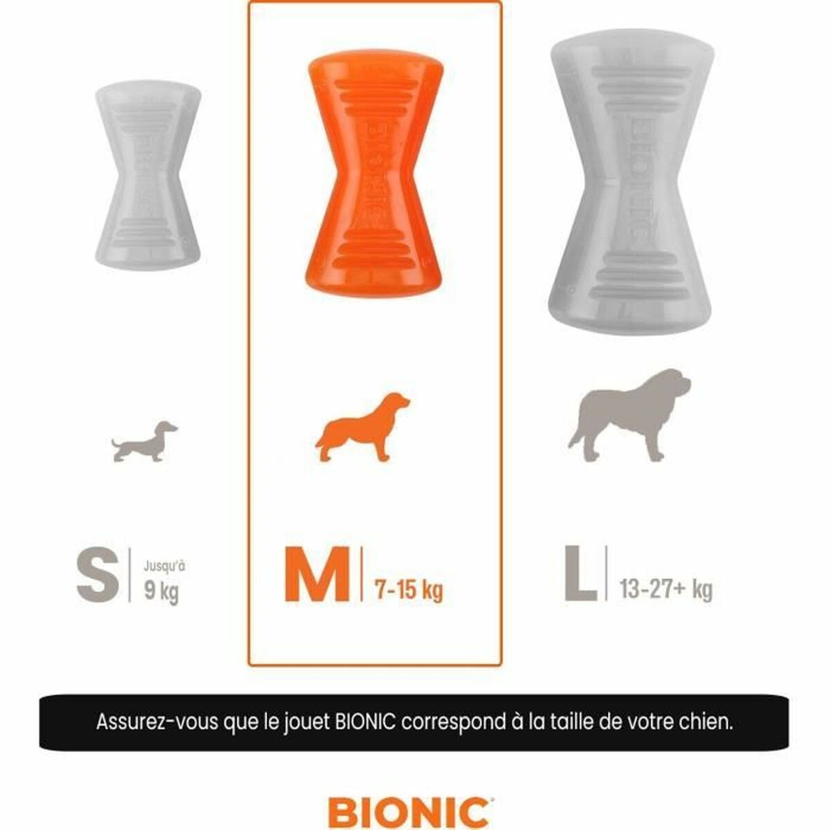 Juguete para perros Bionic Urban stick Naranja 12 cm M Hueso