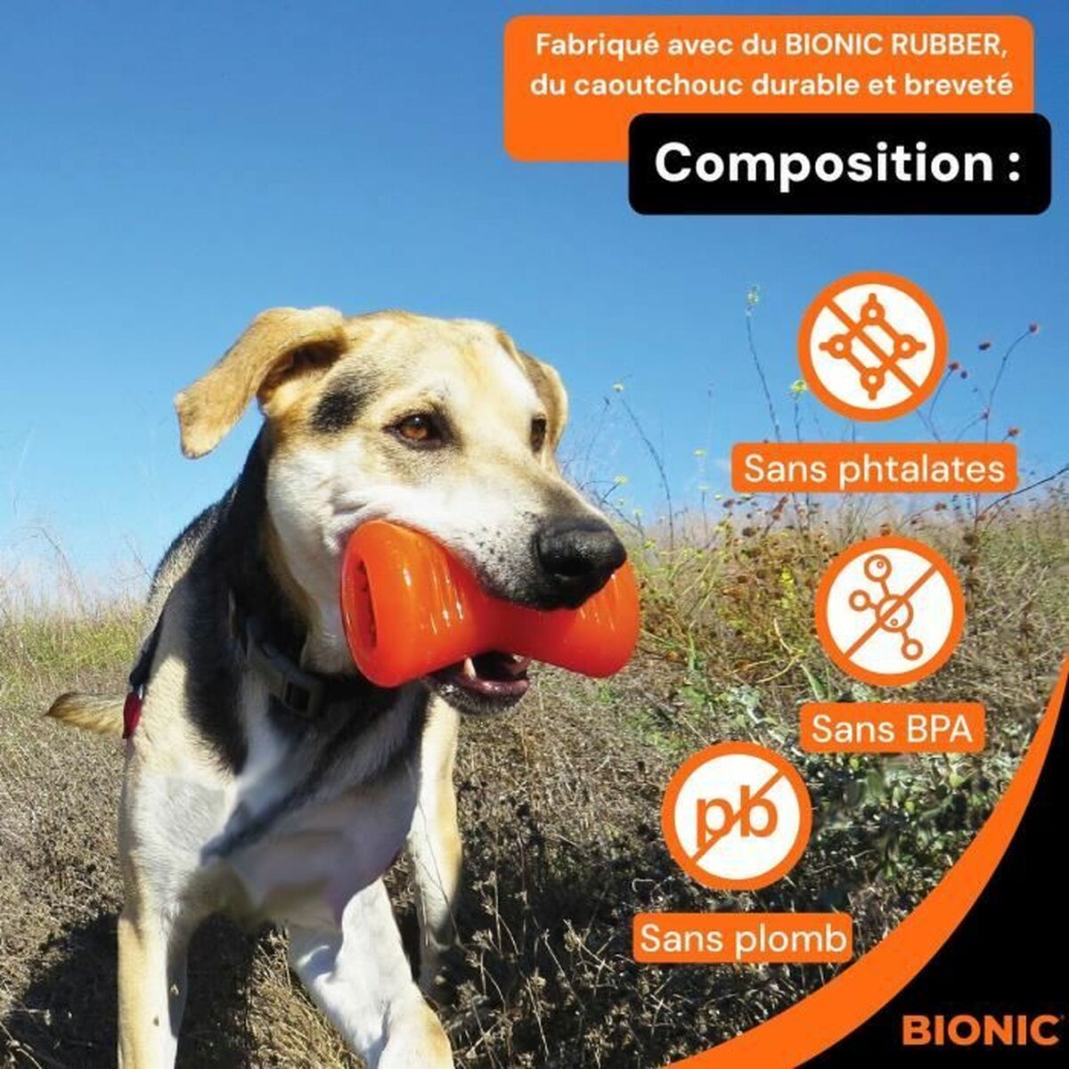 Juguete para perros Bionic Urban stick Naranja 12 cm M Hueso