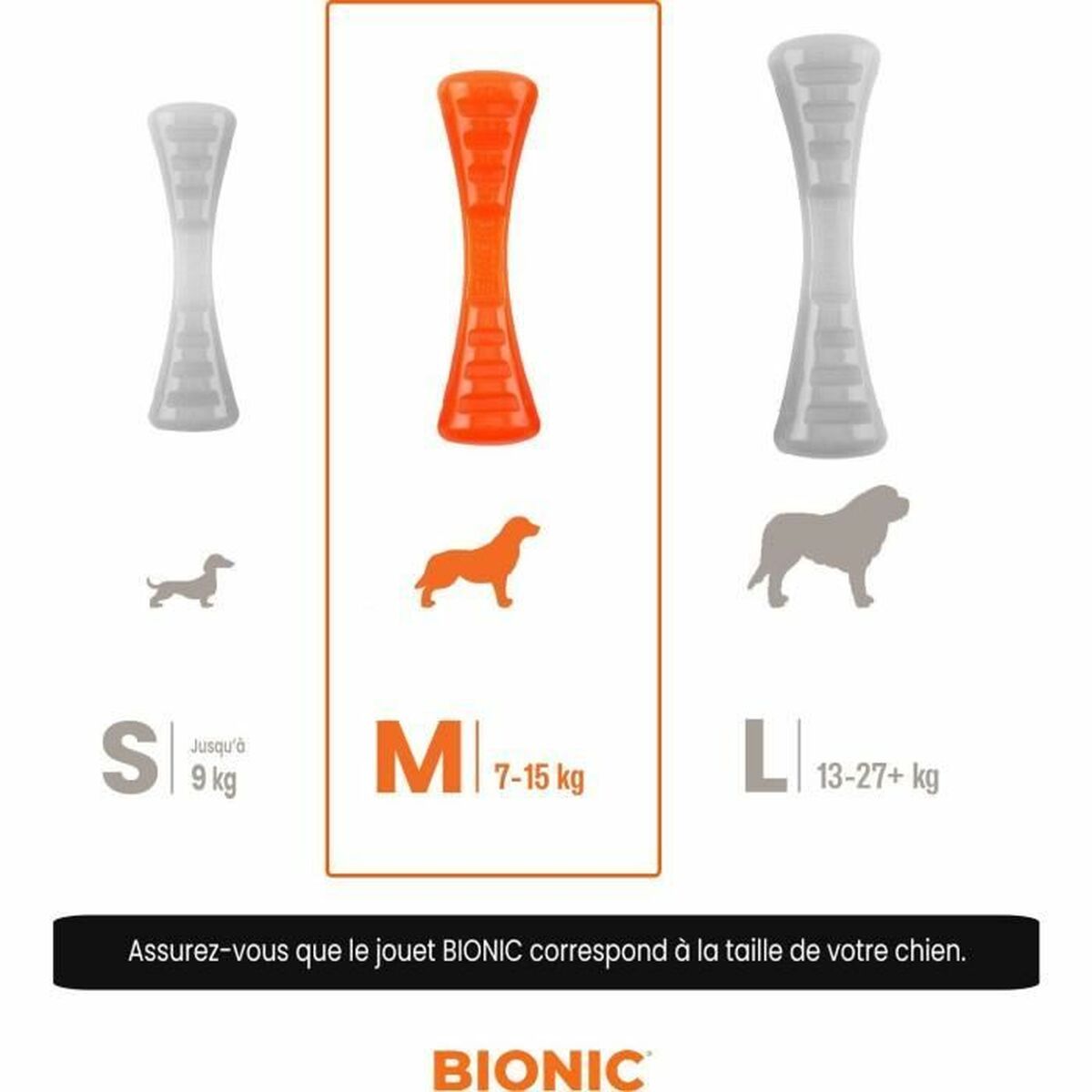 Juguete para perros Bionic Urban stick Naranja 23 cm M