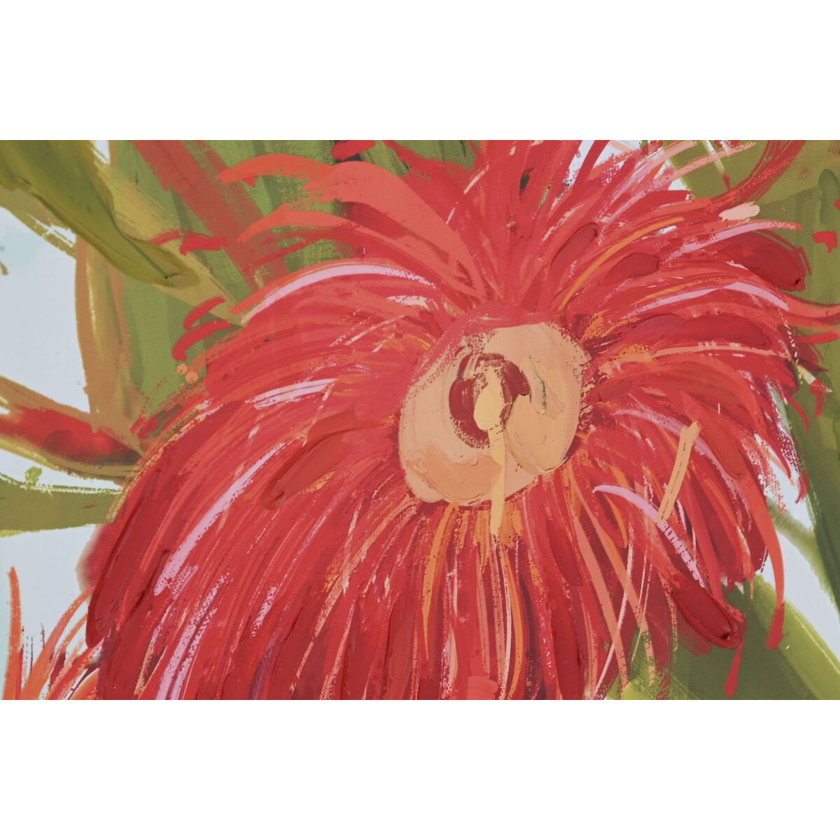 Lienzo Home ESPRIT Amarillo Azul Flores Shabby Chic 100 x 4 x 100 cm (2 Unidades)